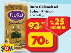 DURU GELENEKSEL SABUN PİRİNALI 5X160 G